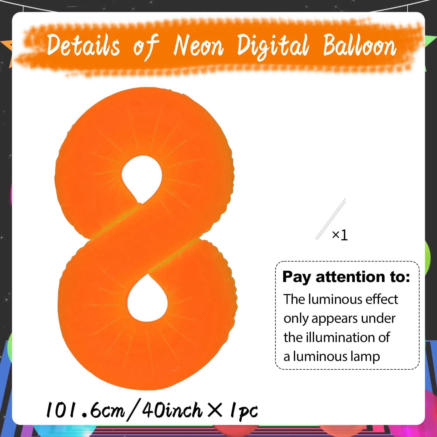Livraison ballon anniversaire - ballon éclairant orange