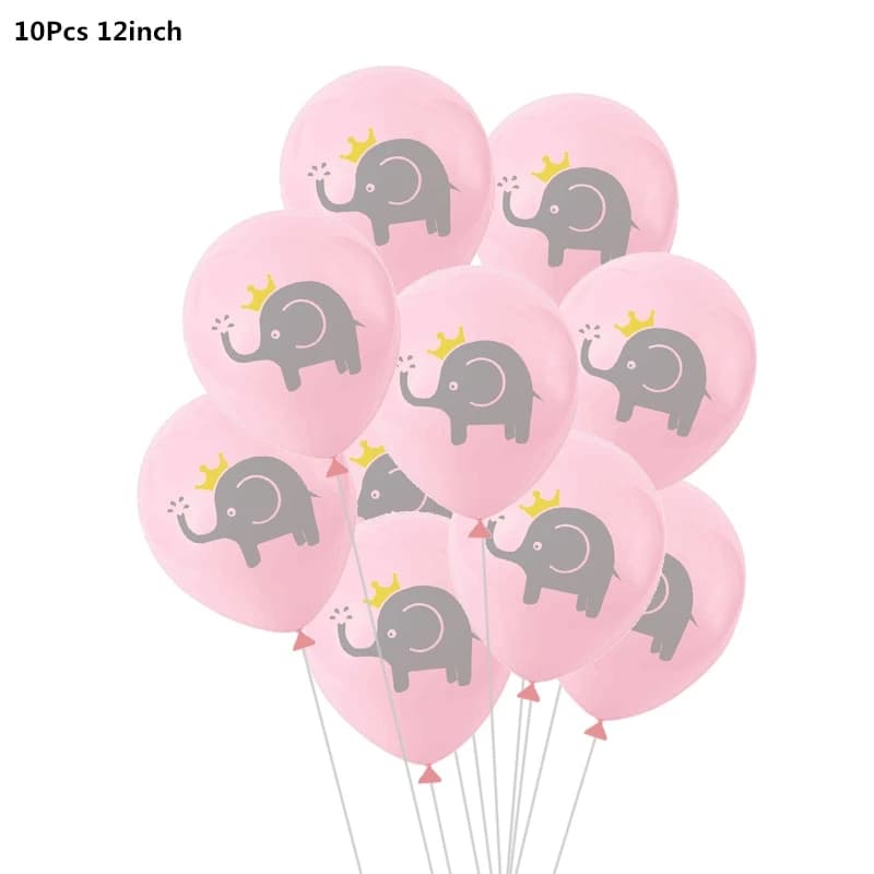 Decoration en ballon pour anniversaire - couronne éléphant rose