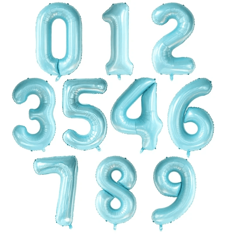 Ballon anniversaire - ciel bleu numéros
