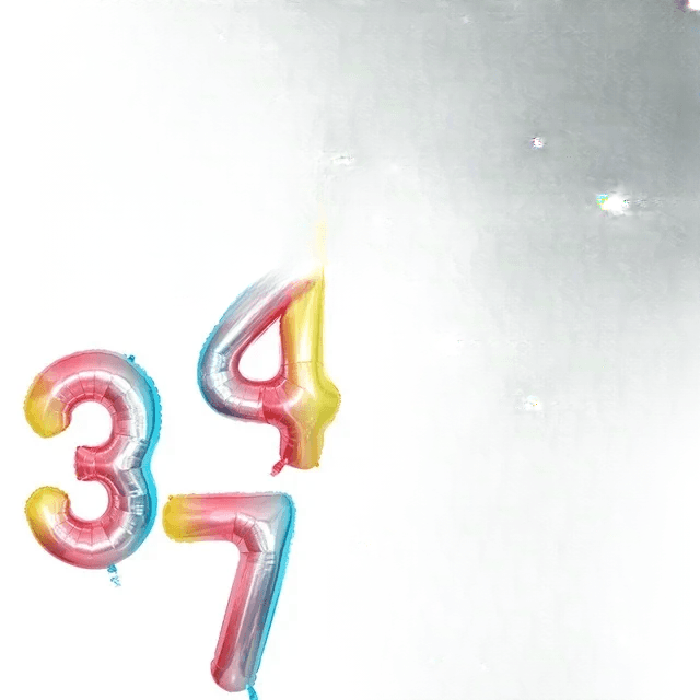 Ballon anniversaire - fleur colorée