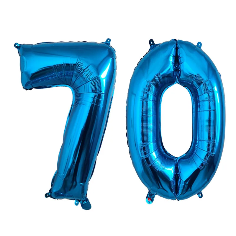 ballon chiffre 70 bleu