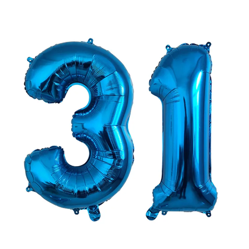 ballon décoratif chiffre bleu